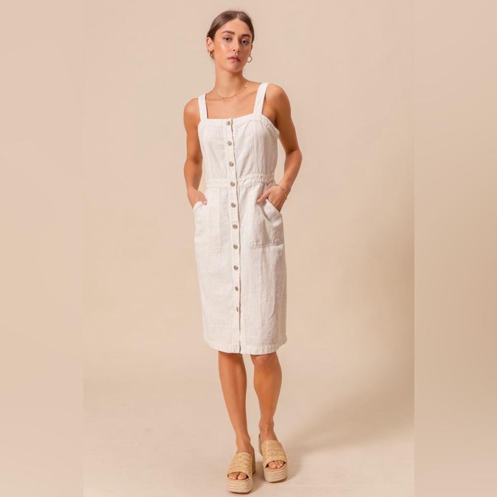 SO ME Button Down Pocket Front Pinafore Dress - Picture 5 of 16